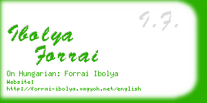 ibolya forrai business card